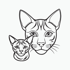 Fototapeta premium domestic shorthair cat Vector Art illustration