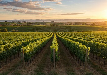 Naklejka premium Vineyard landscape scenic view