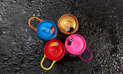 Reusable hydration bottles aligned on a clean surface, promoting healthy lifestyle choices,...