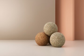 Neutral Spheres Abstract with Minimalist Background.