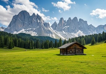 Obraz premium Cabin mountain scenic view landscape