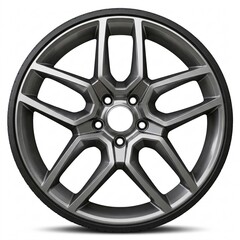 Obraz premium Alloy car wheel rim isolated on white background. Silver metallic rim