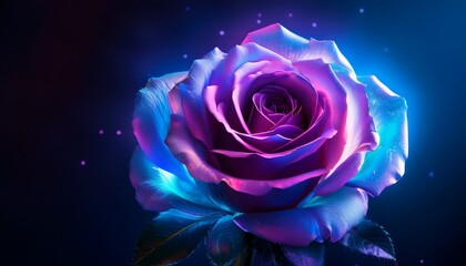blue purple pink glowing rose magical