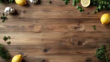 top-down kitchen counter background with light food elements