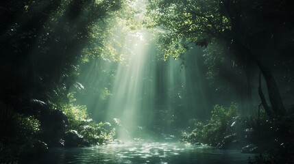 "Misty Forests with Foggy Trees and Mysterious Natural Landscape Atmosphere"