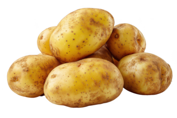 Potatoes stacked in a charming formation showcasing their earthy tones and organic textures