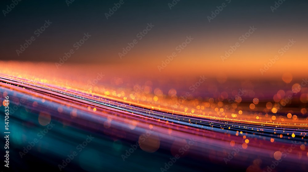 Poster abstract image of blurred light streaks and bokeh, creating a dynamic and vibrant effect, showcasing