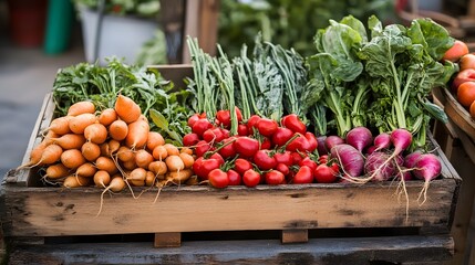Table set with locally sourced vegetables for a farm-to-table meal