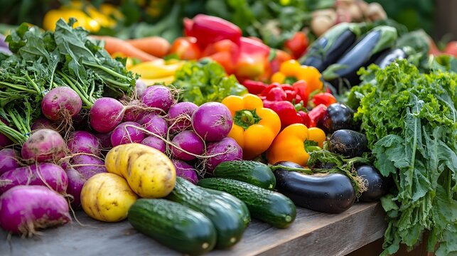 Table set with locally sourced vegetables for a farm-to-table meal