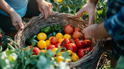 Friends enjoying a picnic with locally sourced fruits and vegetables