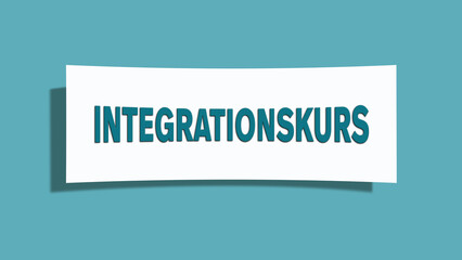 Integrationskurs (Integration course) - A card isolated on light green background.
