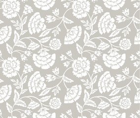 Jacobean floral pattern repeat vector file boho floral print block print flower artwork