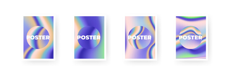 Gradient posters featuring circle-based shapes in vector collection.
Smooth transitions and soft colored round forms