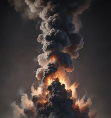 Towering plume of dense smoke continuously looping upward, creating a mesmerizing spectacle ,  billowing,  abstract