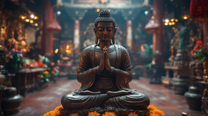 Fototapeta premium Buddha statue in temple