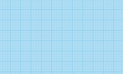 Millimeter graph paper, blueprint template. Vector illustration. Blue squared wide grid paper. Blank pattern