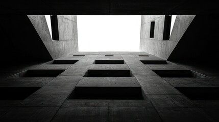 Fototapeta premium Urban concrete structure, looking up