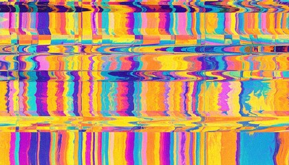 Grainy retro-futuristic design with colorful distorted VHS glitch lines and static noise, perfect for digital art, cyberpunk themes, music visuals, and modern tech-inspired projects.