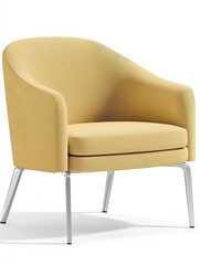 Naklejka premium Modern yellow armchair with sleek design in a minimalist interior setting