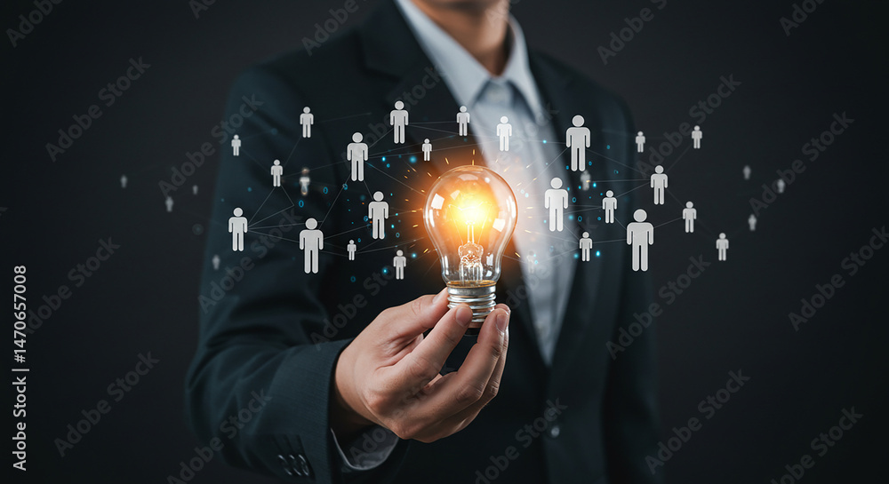 Poster business idea innovation leadership teamwork concept real estate business ,technology ,selling ,purc