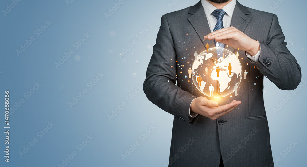 Poster global business, corporate world, international finance, worldwide strategy real estate business ,te