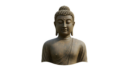 Buddha Statue in Meditation, Isolated on White