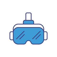 Virtual Reality Headset vector icons stock illustration
