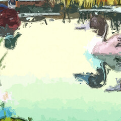 Various oil paintings, flowers, animals, landscapes, lotus leaves, fruits, and the beautiful sea
