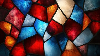 Vibrant stained glass mosaic pattern