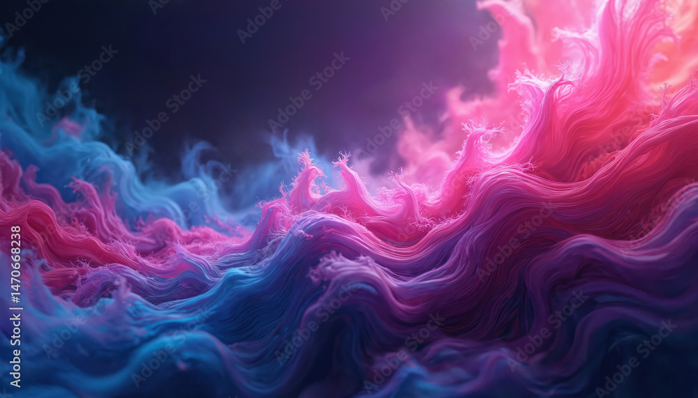 Leinwandbilder vibrant abstract surreal background with neon colors. digital artwork with fluid neon lights. modern