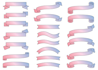 Obraz premium 色々な形のリボンフレームセット