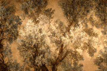 Forest Canopy Impression: An artistic portrayal of a forest canopy from a unique vantage point. Sunlight dapples through the leaves.