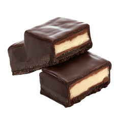 Fototapeta premium Delectable chocolate covered bars with a creamy filling. This image captures the essence of a sweet treat, perfect for any occasion