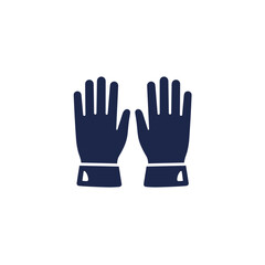 Obraz premium Minimalist Dark Color Elegant Gloves Silhouette, Vector Icon, Fashion and Apparel Concept, for UI, E-commerce, Print 