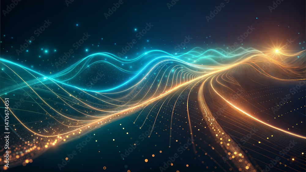 Poster dynamic waveforms of light and energy in a cosmic abstraction