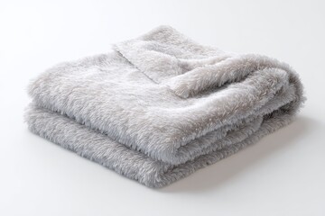 Soft, fluffy gray throw blanket, perfect for cozy nights.