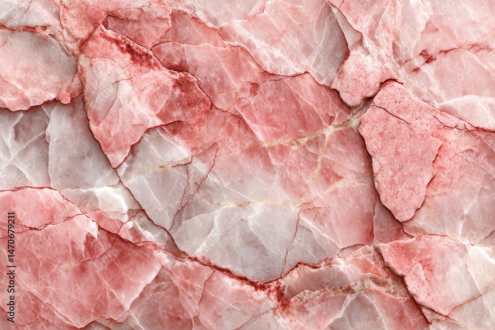 Aufkleber abstract background of pink and white marble stone with vein patterns and textures, creating a luxur