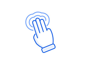 three finger double tap icon outline vector for gui interaction