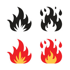 Vector Set Of Flame In Flat Design