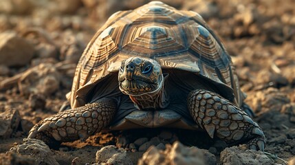 Large tortoise in natural habitat