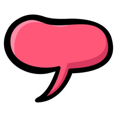 Handdrawn doodle of curved style chat bubble for friendly text or comic communication