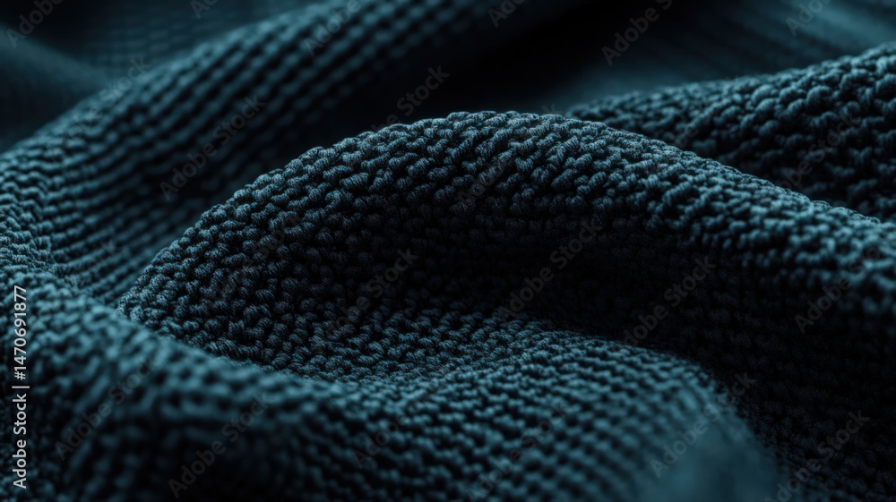 Poster abstract dark teal fabric texture with wave pattern