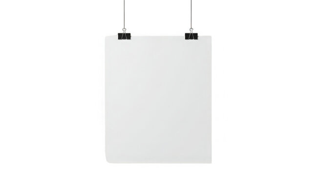 Blank paper hangs in enigmatic dark void