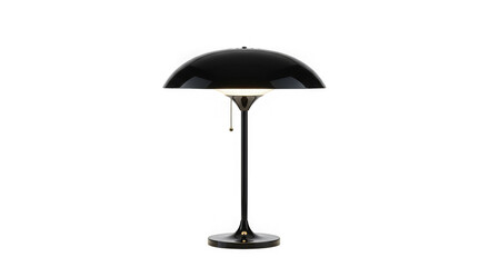 Elegant black mushroom table lamp illuminates
