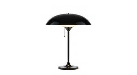Elegant black mushroom table lamp illuminates