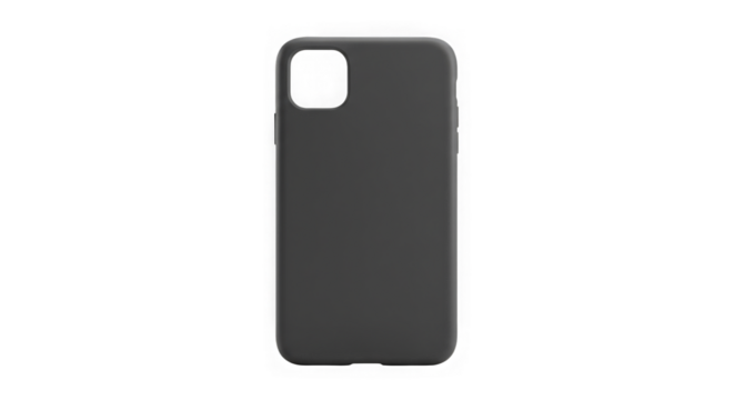 Gray phone case against black backdrop
