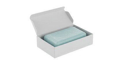 Open box reveals refreshing pastel soap