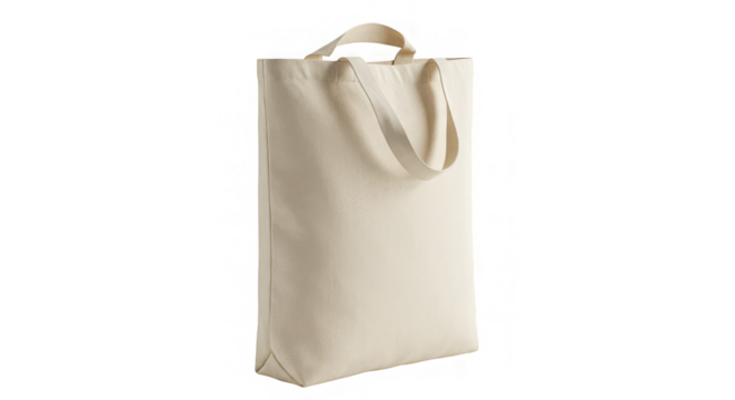 Simple cloth shopping bag standing upright