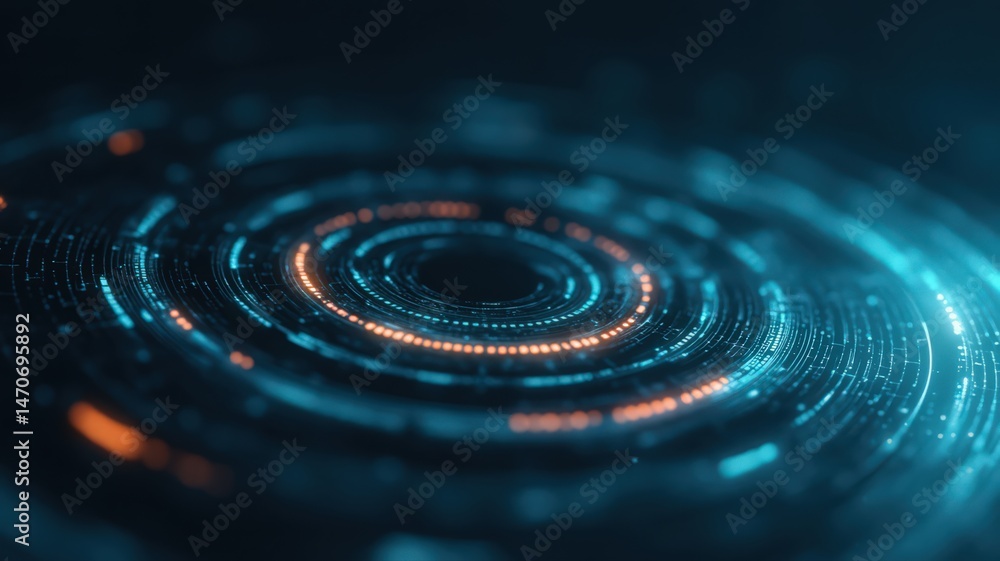 Poster abstract futuristic digital display interface