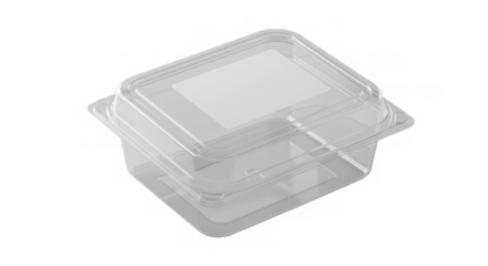 Transparent container on black iridescent outline
